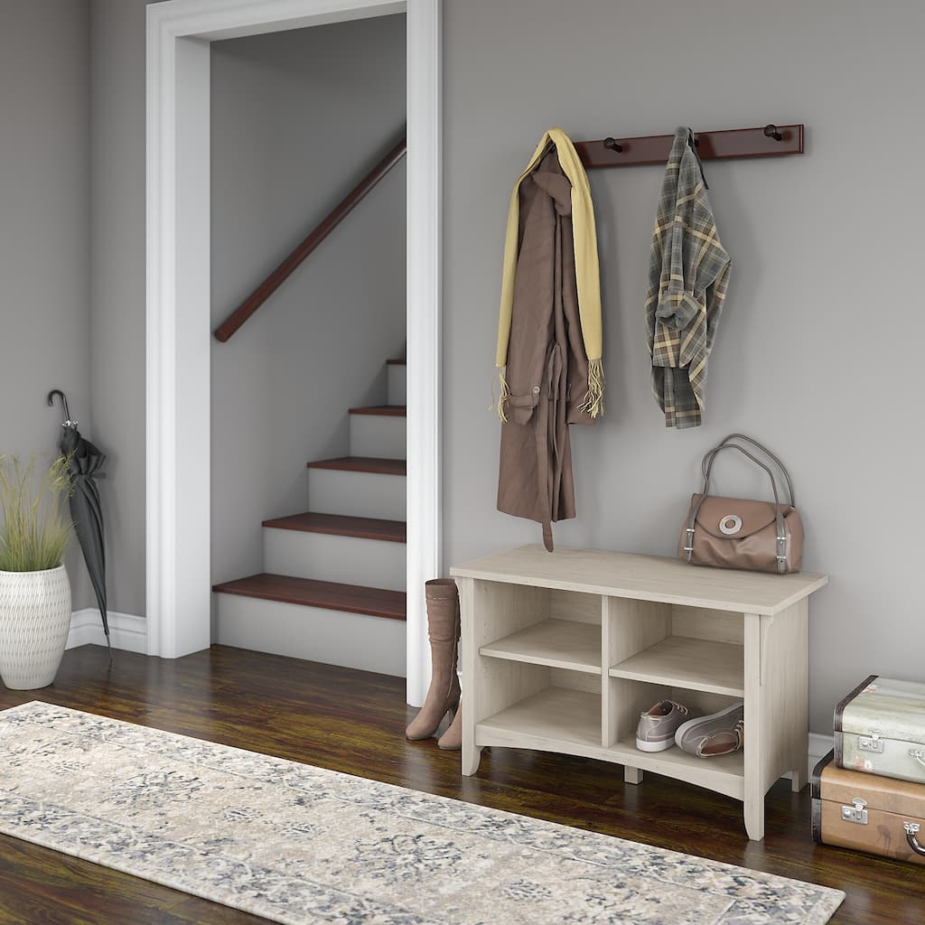 Shoe Storage Bench in Antique White - 31.73"L x 15.75"W x 19.69"H - 31.73"L x 15.75"W x 19.69"H - 31.73"L x 15.75"W x 19.69"H