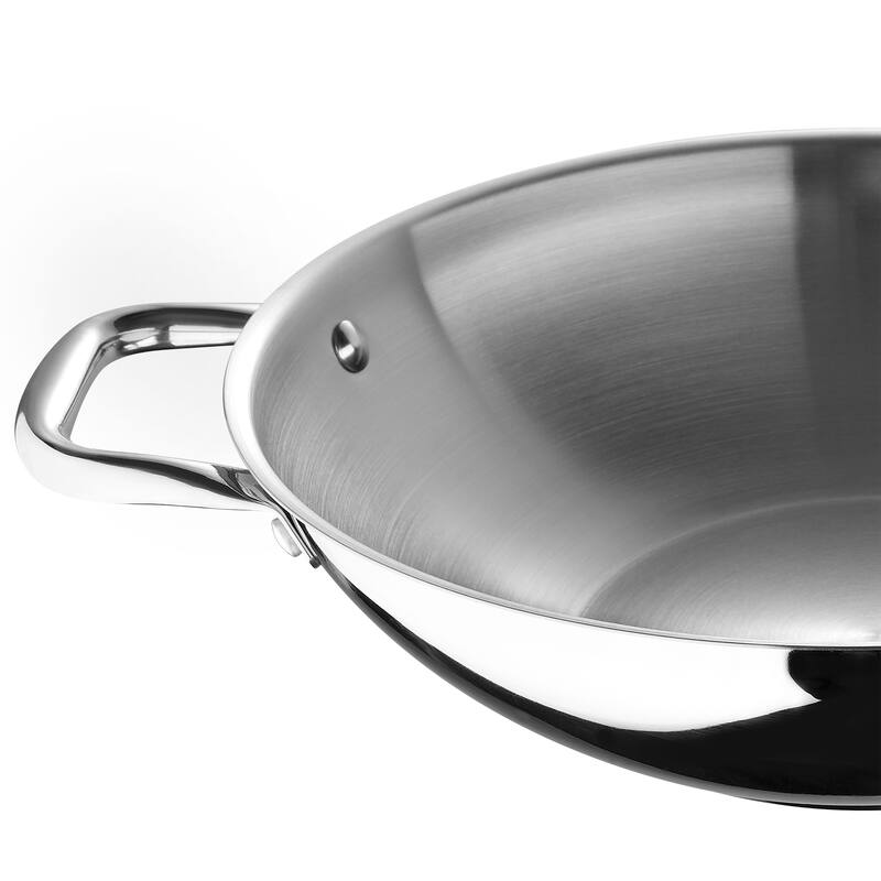 Bergner 12-Inch Stir Fry Pan Stainless Steel Dishwasher Safe Induction