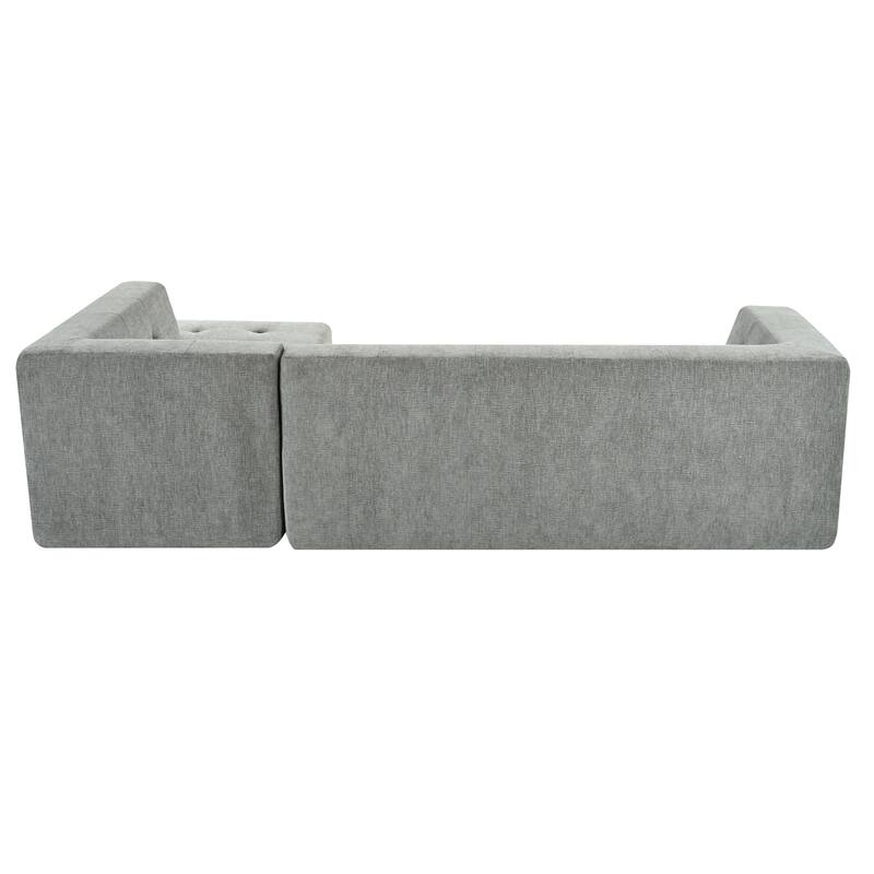 Modular Sectional Couches Floor Recliner Couch, Living Room Upholstered Sleeper Sofa Bed L-Shaped Sofa Set, Set of 2