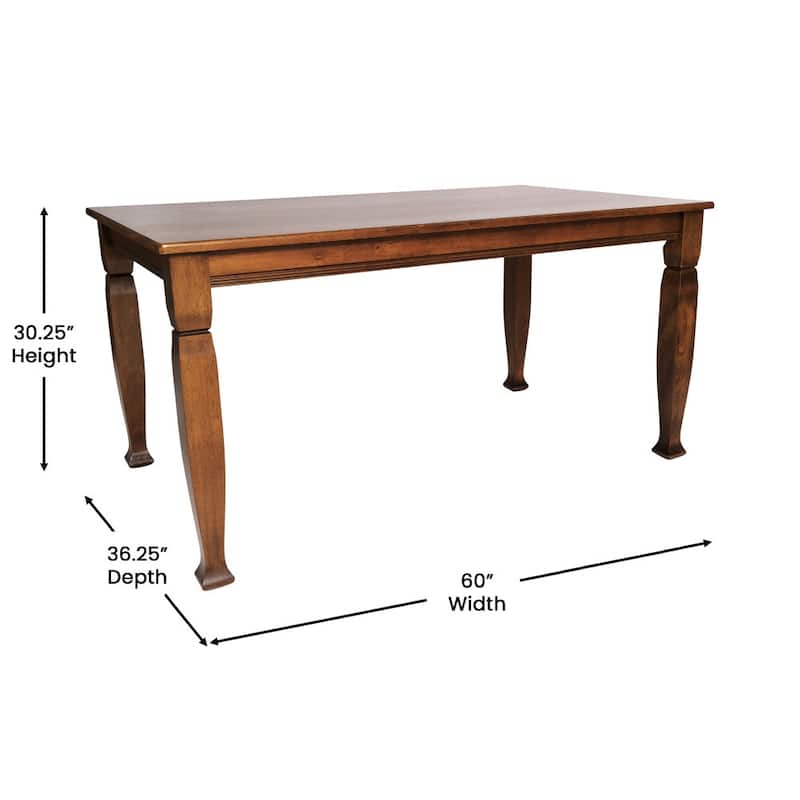Classic Wood Dining Table with Decorative Sculpted Legs