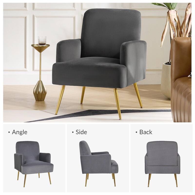 Ferrera Comfy Accent Armchair with Recessed Arms Set of 2