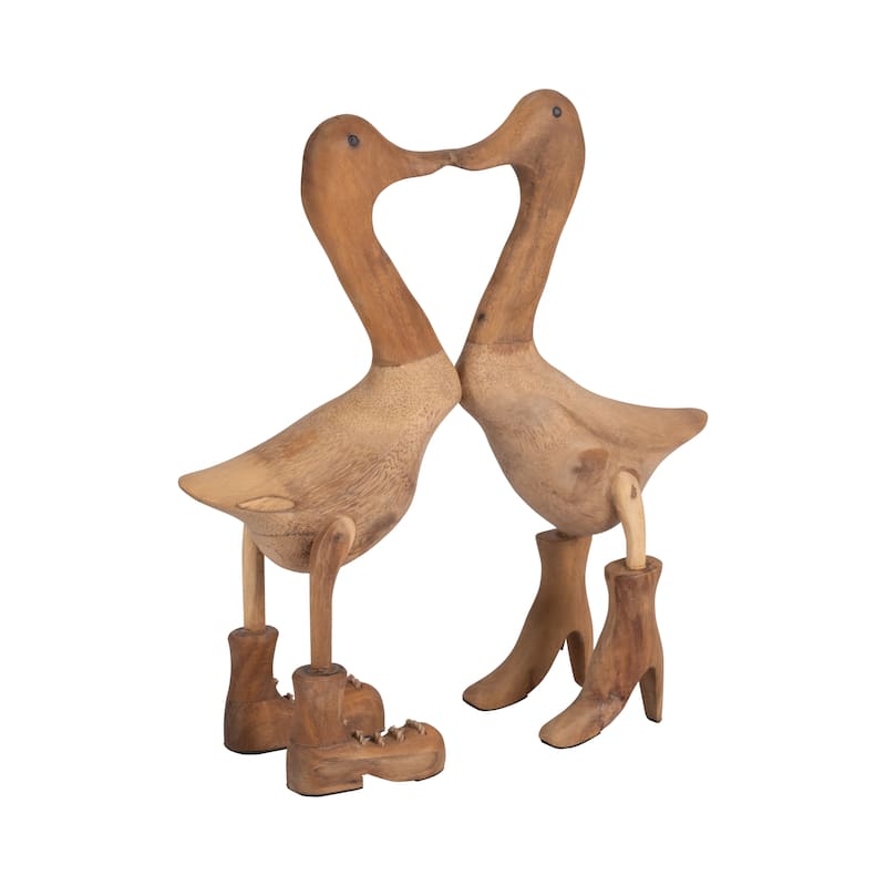 Bamboo, 18" Love Ducks, Natural, Abstract, 18"H, Solid Color - 15" x 5" x 18"