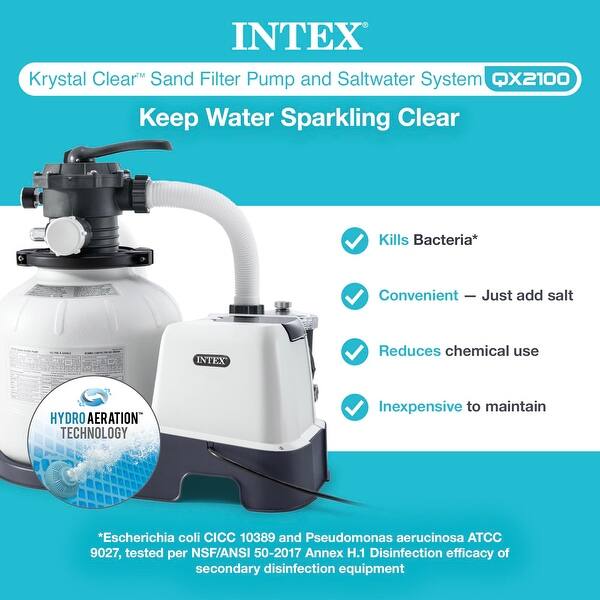 Intex 26675EG 1600 GPH Krystal Clear Pool Saltwater System and Sand
