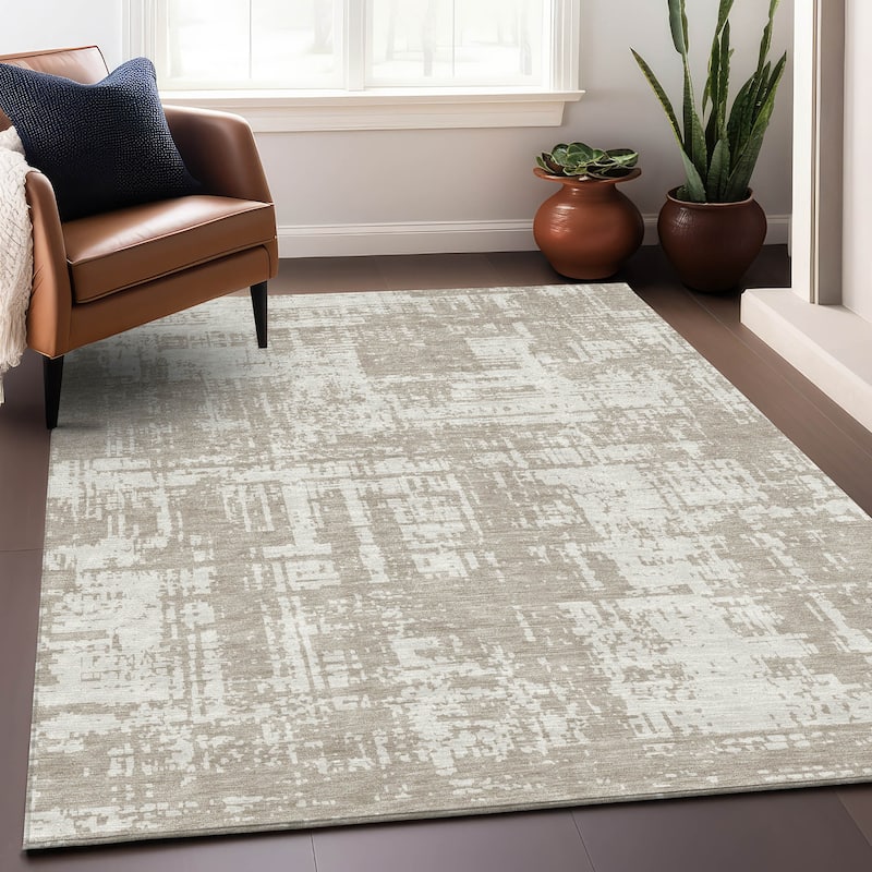 Premium Washable Super Soft Abstract Pixel Mayfield Rug - Taupe - 3' x 5'