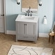 preview thumbnail 2 of 13, ABRUZZO 30" Freestanding Bathroom Vanity with Carrara Marble Top Solid Wood Frame Soft-Close Doors Undermount Ceramic Sink
