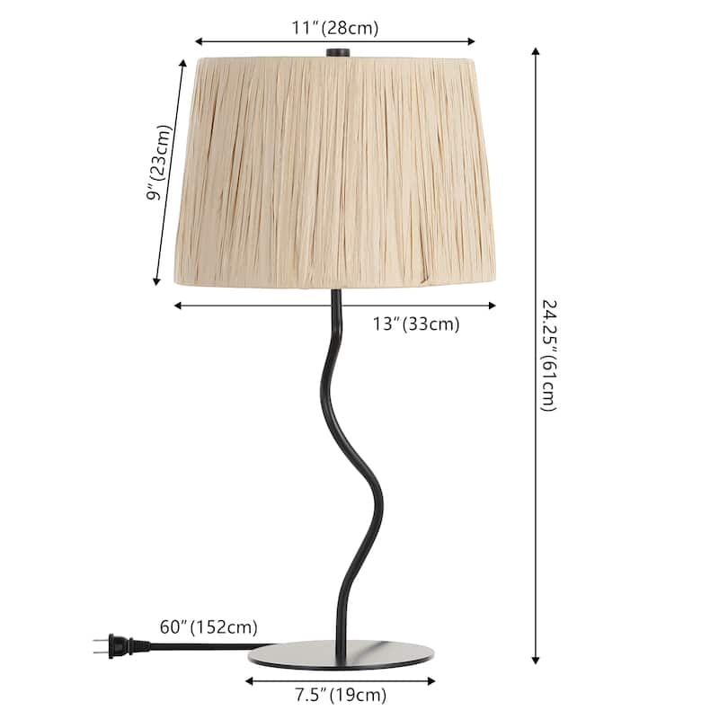 SAFAVIEH Lighting Arnela Contemporary 24-inch Table Lamp (LED Bulb Included) - 13 In. W x 13 In. D x 24.25 In. H - 13Wx13Dx24H