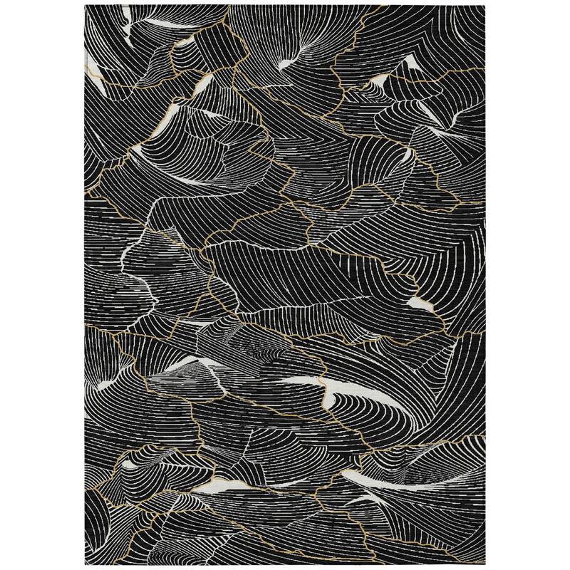 HomeRoots Abstract Transitional Rectangle Outdoor Rug