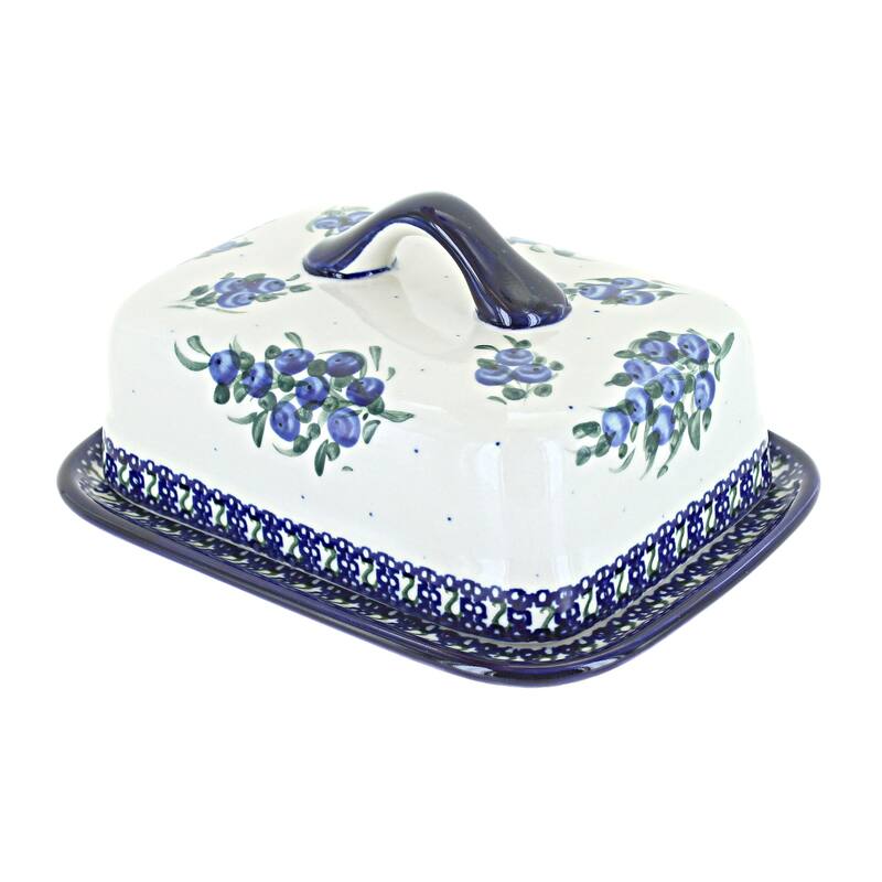 Blue Rose Polish Pottery 708 Millena Square Butter Dish