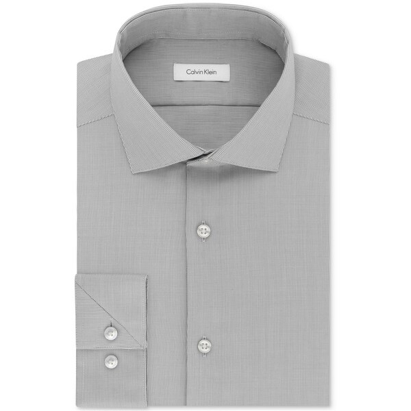 Calvin Klein Mens Big & Tall Button Up Dress Shirt - 18.5" Neck 34"-35" Sleeve