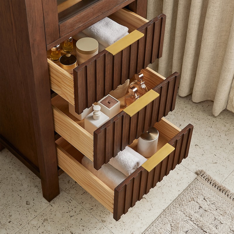 Shenzhen Solid Wood Bathroom Storage Cabinet