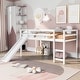 preview thumbnail 30 of 42, Multifunctional Design Loft Bed with Slide, Ladder and Guardrails,Twin Size White