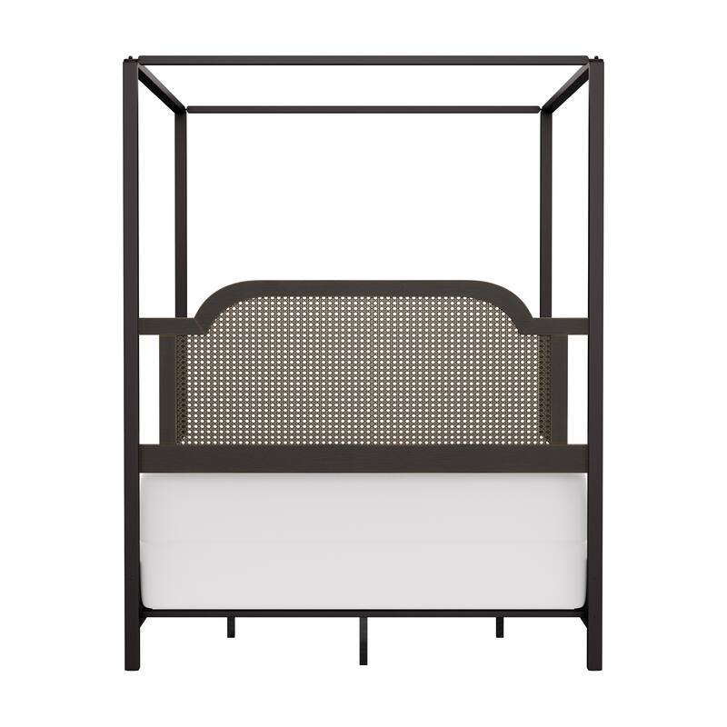 Hillsdale Furniture Melanie Wood and Metal Canopy Bed, Oiled Bronze