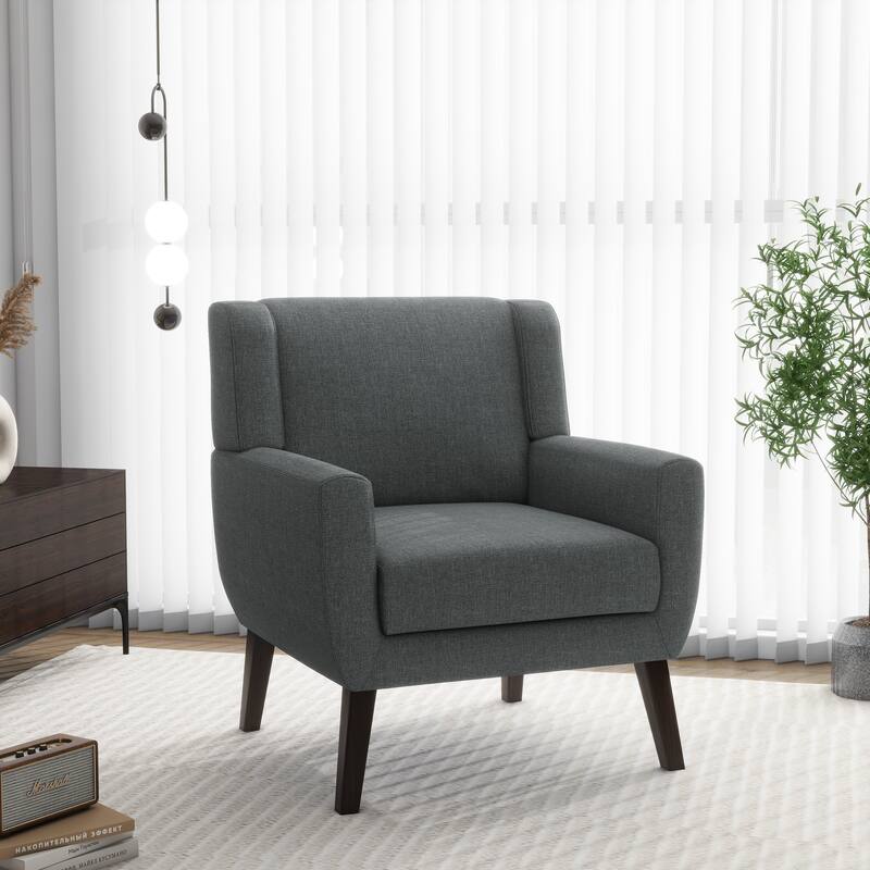 Modern Upholstered Linen Armchair Accent Chair