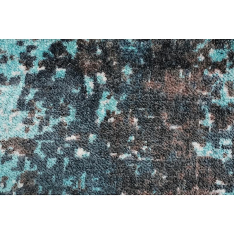 Hand Knotted Oriental Viscose Silk Carpet Modern Abstract Multi-Colored Abstract Area Rug - 7' 7'' X 5' 7''
