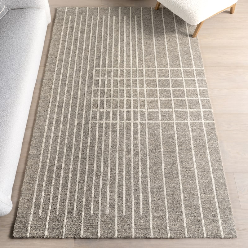 Nuloom Taylee Contemporary Striped Area Rug - 4' x 6' - Grey