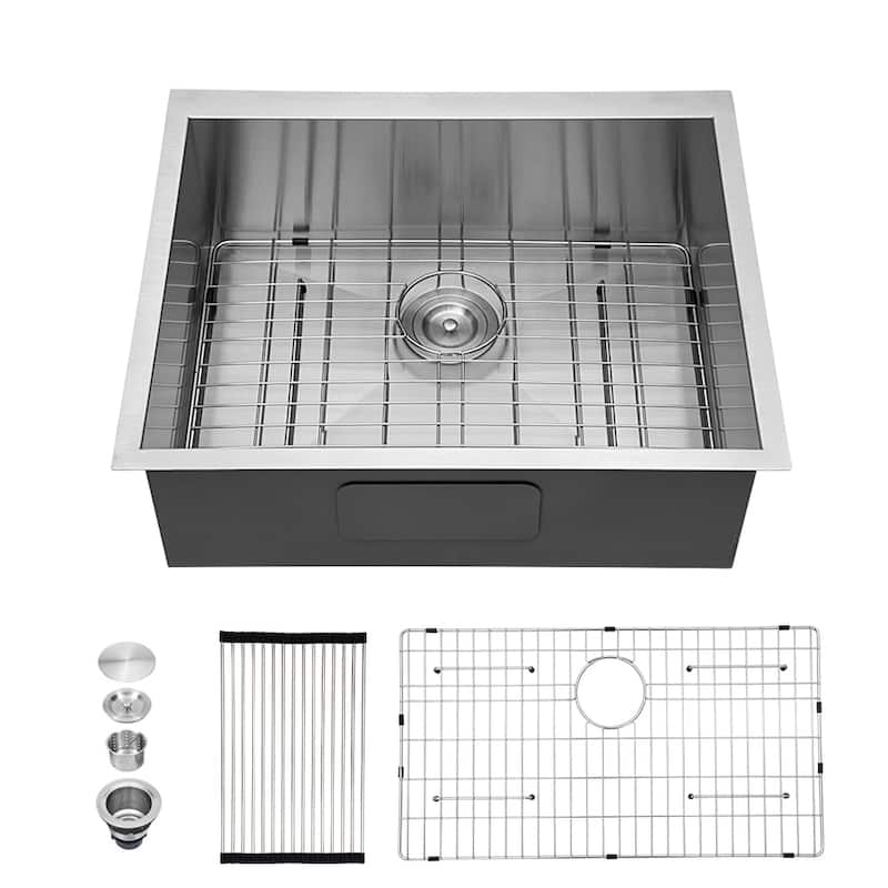 21" W x 18" D 18 Gauge Stainless Steel Undermount Kitchen Sink - 21" x 18"