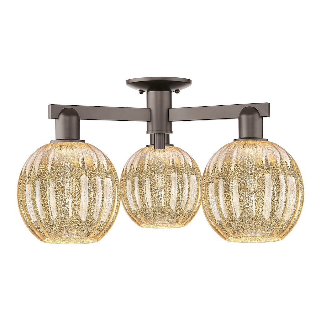 Innovations Lighting 716-3F-12-25 Preston Semi-Flush Preston 3 Light