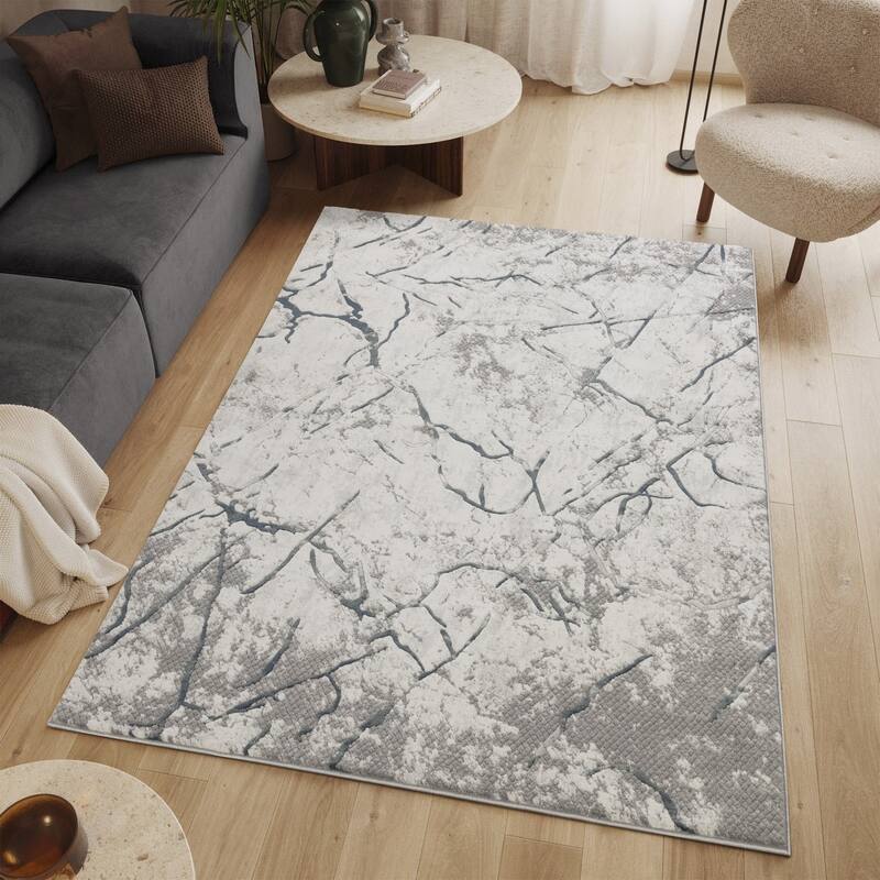 Gray 5 ft. 3 in. x 7 ft. 3 in. Luxury Area Rug, 0.43 Pile Height – Sophisticated Warmth for Any Room - 6' x 7'