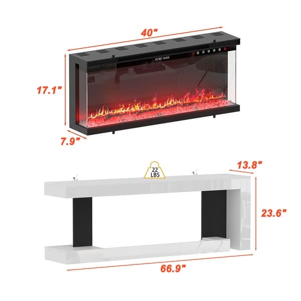 Stylish Electric Fireplace TV stand: Remote - controlled Operation and Adjustable Heating for Comfort
