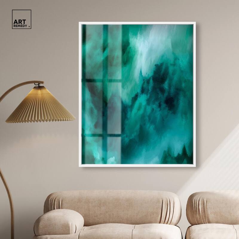 Textured Teal I Shadowbox by Art Remedy