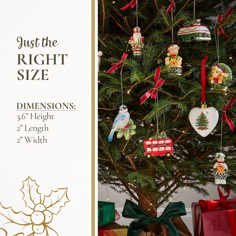 Spode Tree Teddy Bear On A Drum Ornament