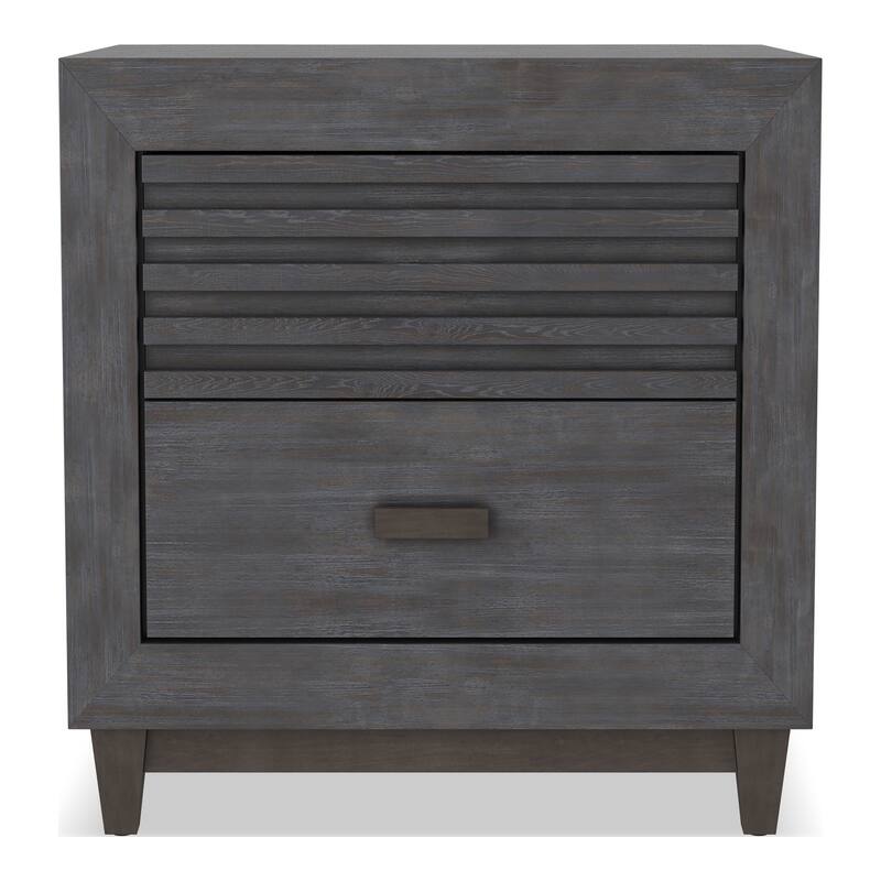 Furniture of America Faye Modern Charcoal Brown Rubberwood 2-Drawer Nightstand