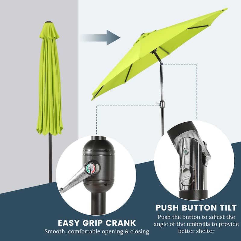 Holme 9-foot Steel Market Patio Umbrella with Tilt-and-Crank