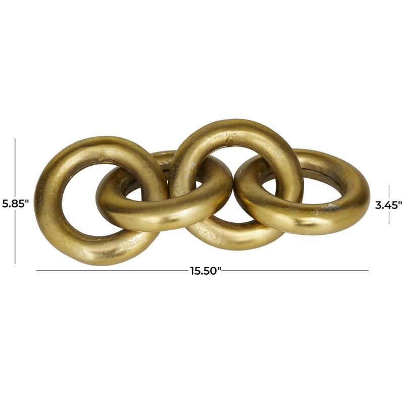 Aluminum Metal Chain Decorative Sculpture - Silver, Gold, Black- Roche River Decor