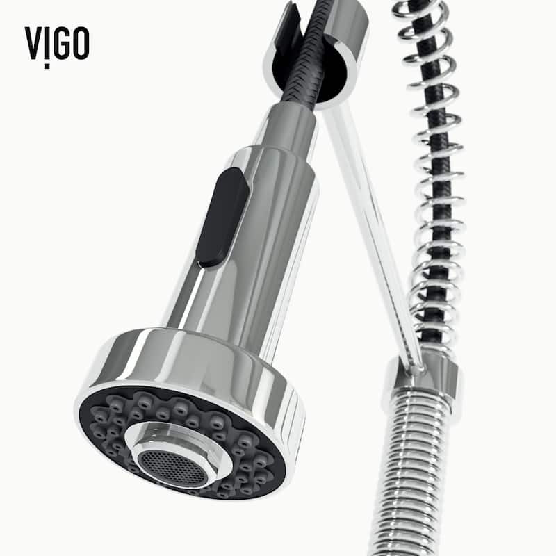VIGO Edison 19" H Single Handle Pull-Down Sprayer Kitchen Faucet