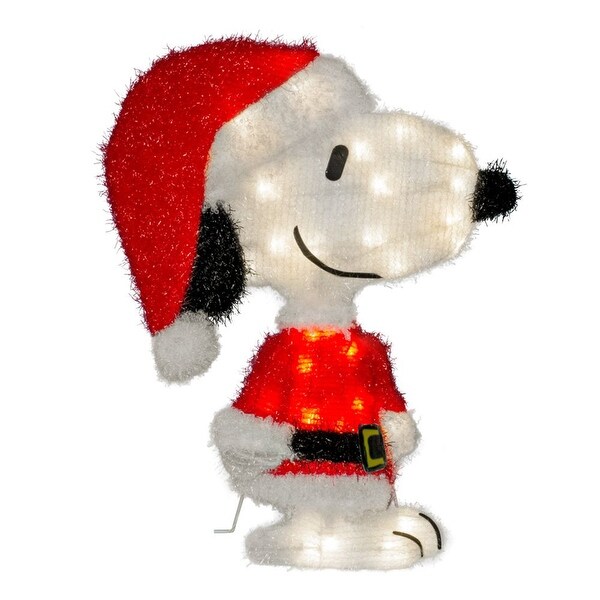 ProductWorks 18 Inch Pre-Lit LED Snoopy Santa Indoor/Outdoor