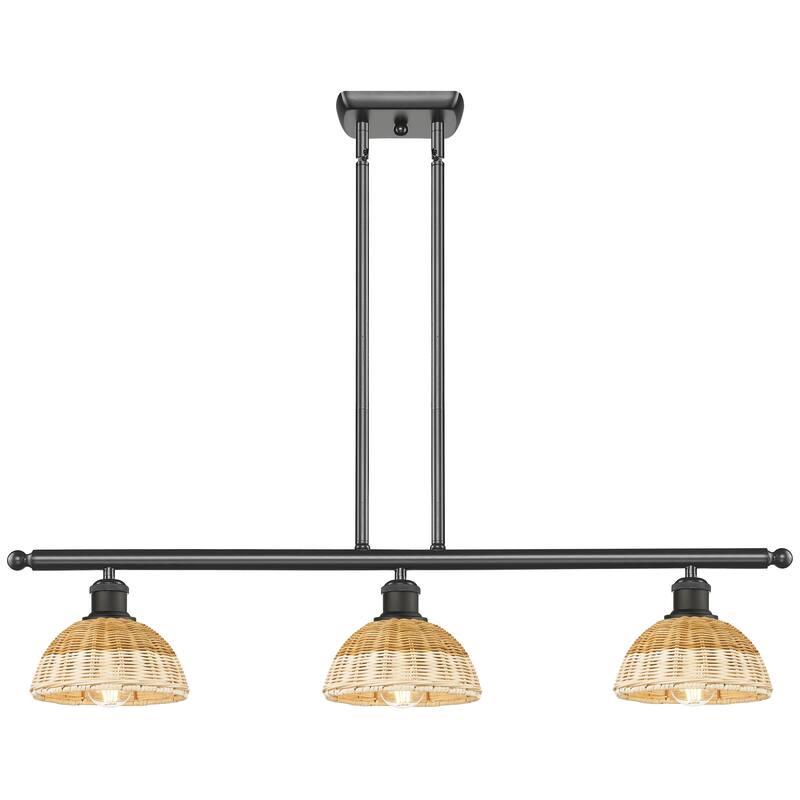 Innovations Lighting Endless Possibilities Ballston - Bristol Natural II - 3 Light 36" Stem Hung Island Light with 8" Shades - Oil Rubbed Bronze