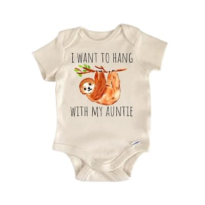 Sloth Auntie Aunt - Baby Boy Girl Clothes Infant Bodysuit Funny Cute Newborn