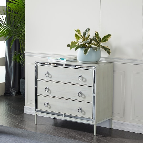 Chauncey 3 drawer mirrored sales accent chest