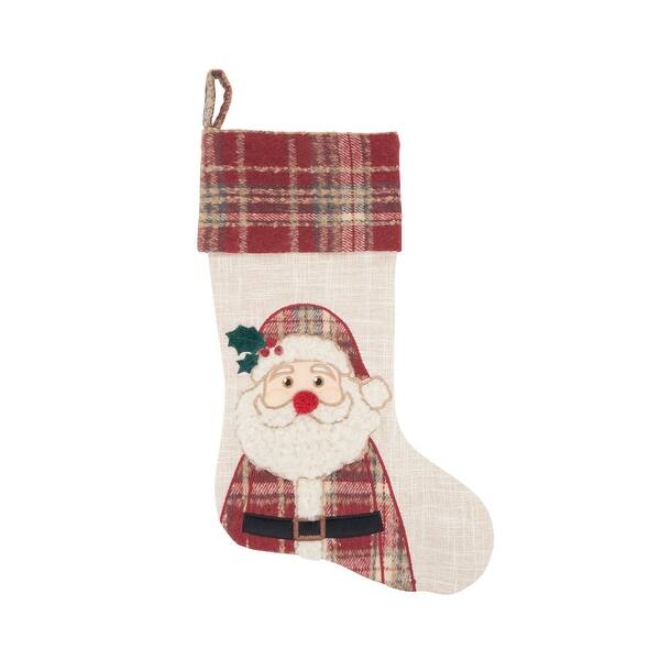 slide 2 of 3, Plaid Santa Stocking