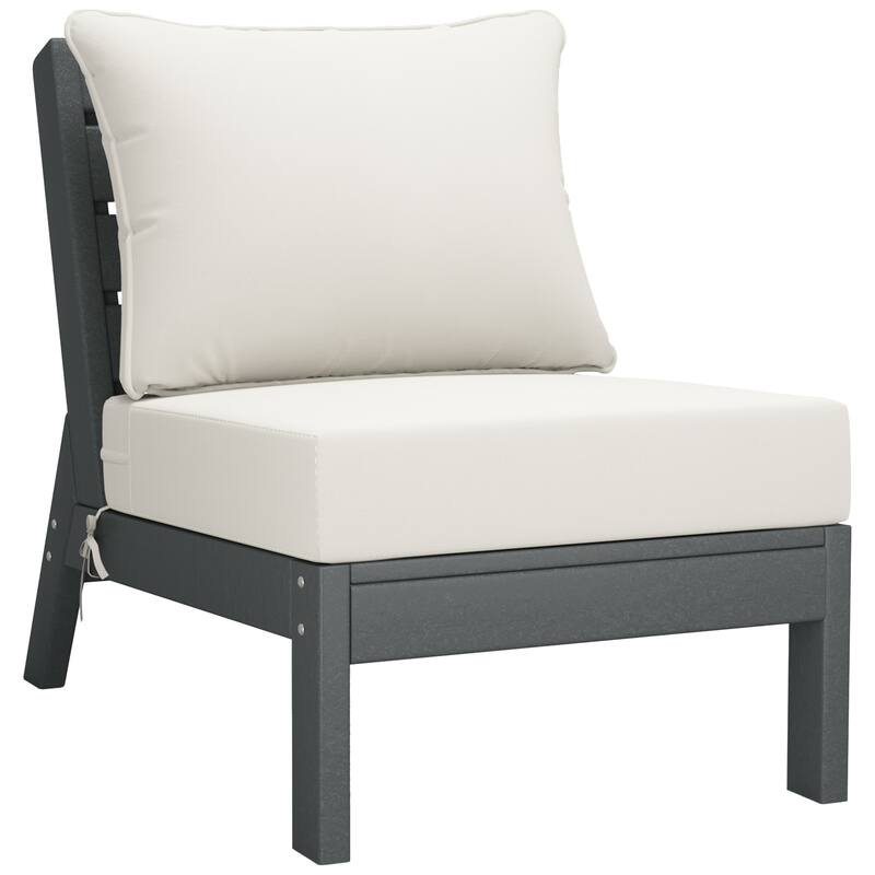 Birchwood All Weather HDPE Outdoor Patio Gray Deep Seating Conversation Set (6-Piece Set)