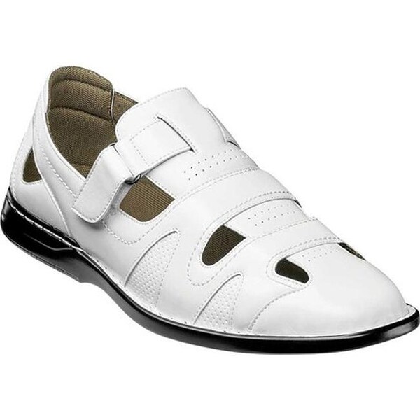white stacy adams sandals