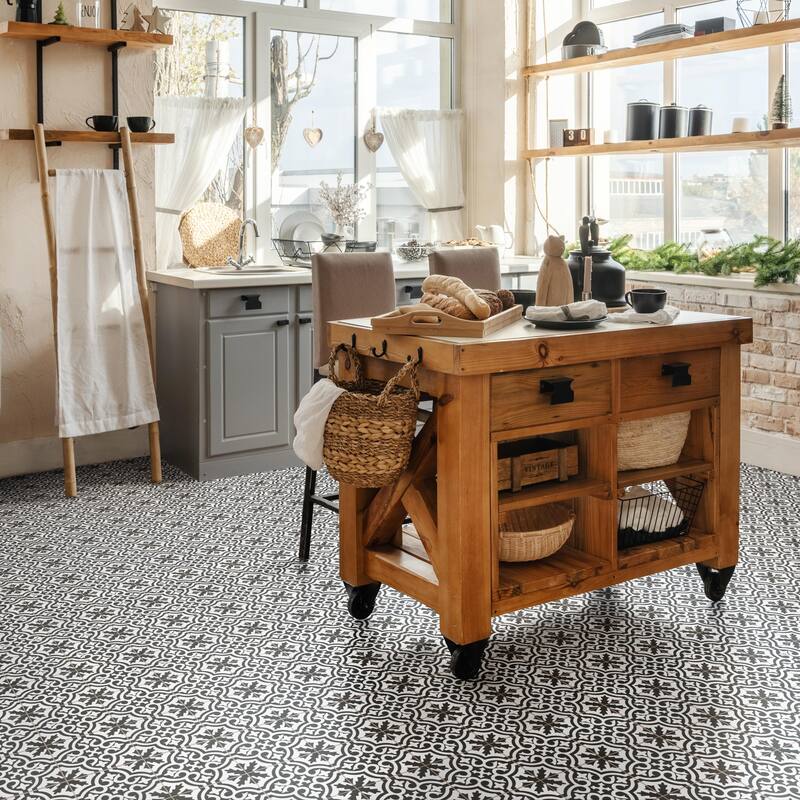 Merola Tile Berkeley II Black 17-5/8" x 17-5/8" Ceramic Floor and Wall Tile - Sample swatch
