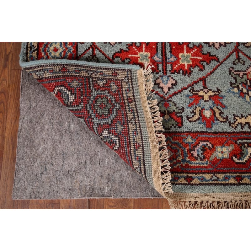 Blue Oushak Indian Accent Rug Hand-Knotted Transitional Wool Carpet - 3'0"x 4'10"