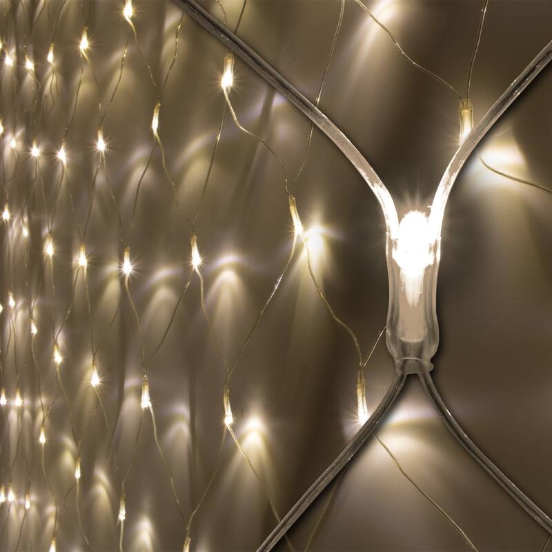 192 LED 6.6 ft x 9.8 ft Warm White LED Net Mesh Light for Indoor-Outdoor Use - 6.6 Feet x 9.8 Feet