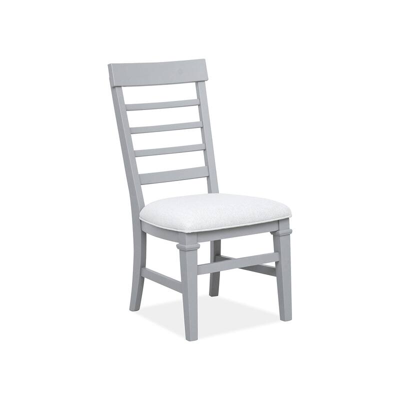 Magnussen Home Charleston Harbor Gray Upholstered Side Chair Two Pack - 18.75''W x 22.75''D x 40''H - Set of 2 - 18.75''W x 22.75''D x 40''H - Harbor Gray - Dining Height