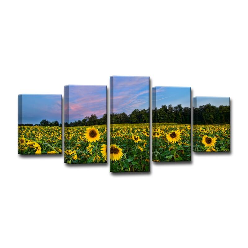 Ready2HangArt 'Sunflower Haven' 5-Piece Wrapped Canvas Wall Art Set
