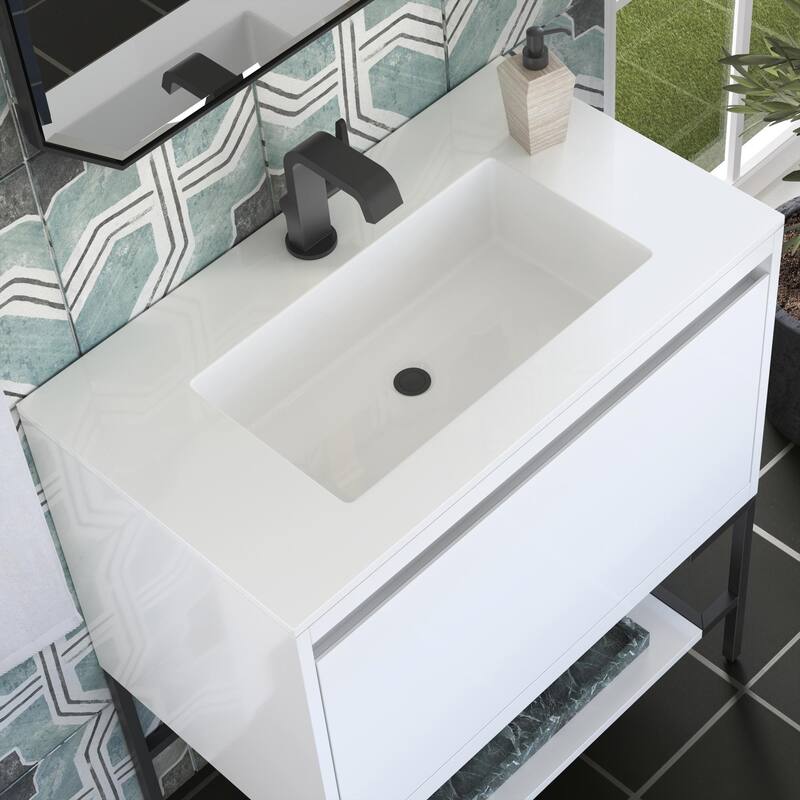 James Martin Vanities 805-V31.5-MB-GW Mantova 32" Single Basin Poplar