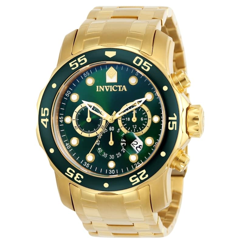 Invicta Men's 0075 Pro Diver Quartz Chronograph Green Dial Watch