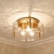 preview thumbnail 4 of 9, Golden Lighting Aenon 3-light Flush Mount in Brushed Champagne Brass