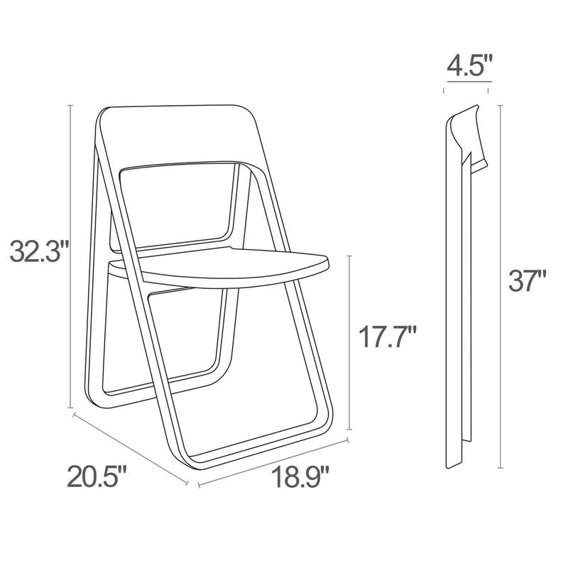32.25" Red Solid Outdoor Resin Folding Chair