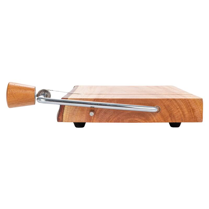 Wood and Metal Cheese Slicer with Bark Edge - 10.6"L x 8.3"W x 1.4"H