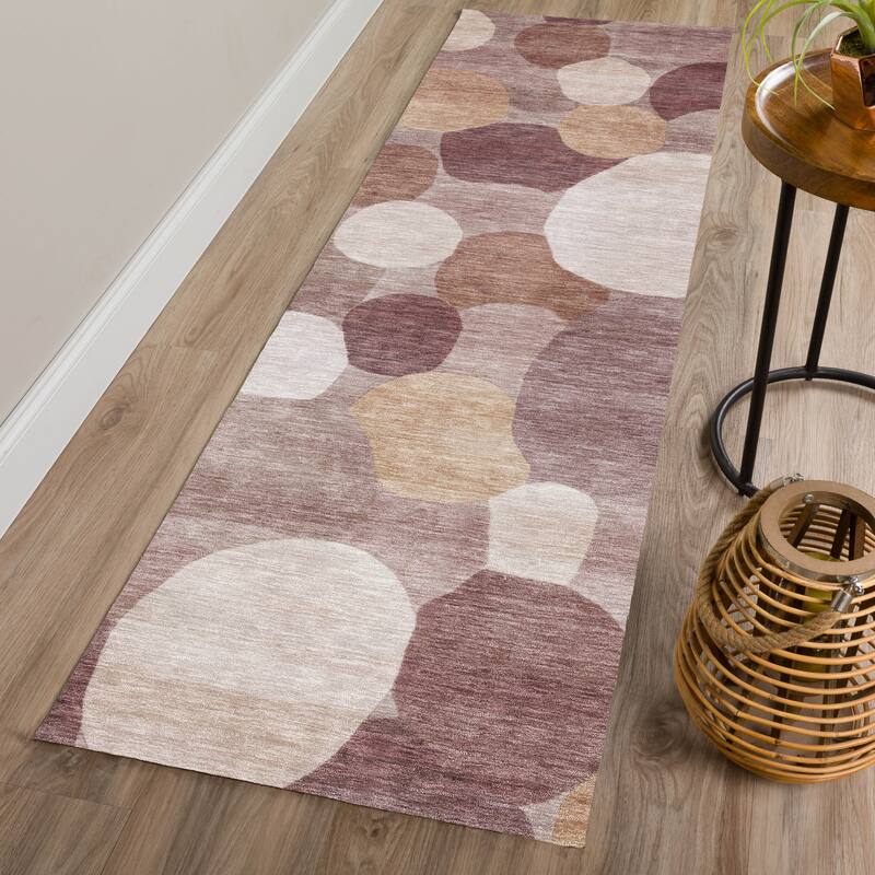 Machine Washable Indoor/ Outdoor Modern Circy Chantille Rug