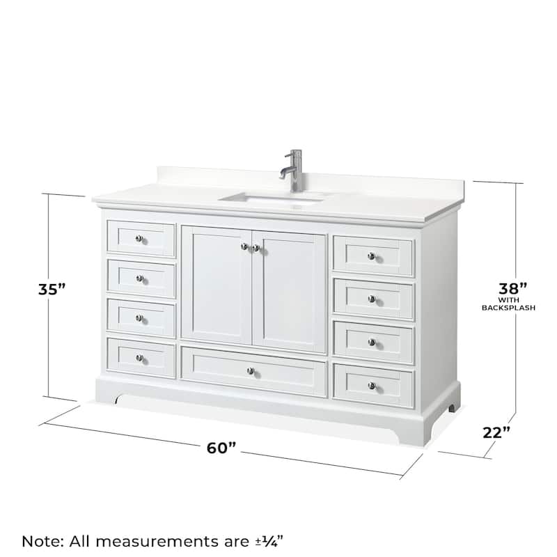 Wyndham Collection WCS202060S-QTZ-UNSM58 Deborah 60" Free Standing