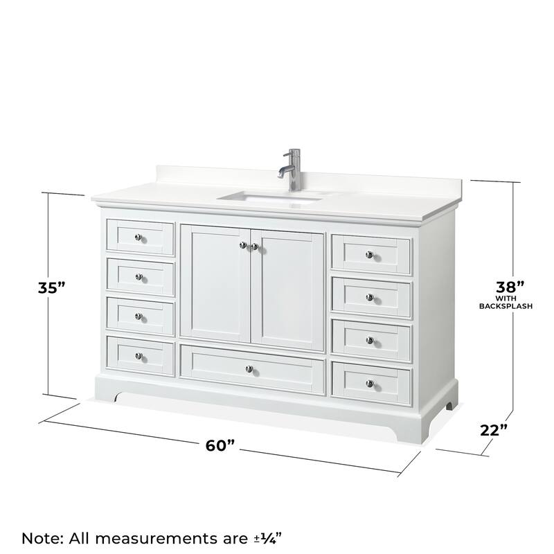 Wyndham Collection WCS202060S-QTZ-UNSMXX Deborah 60" Free Standing