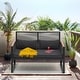 preview thumbnail 13 of 16, Patio Wicker Loveseat with Cushions Black
